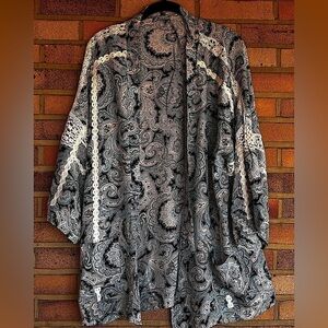 Paisley Women's 100% silk kimono Jacket pockets